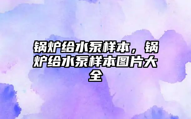 鍋爐給水泵樣本，鍋爐給水泵樣本圖片大全