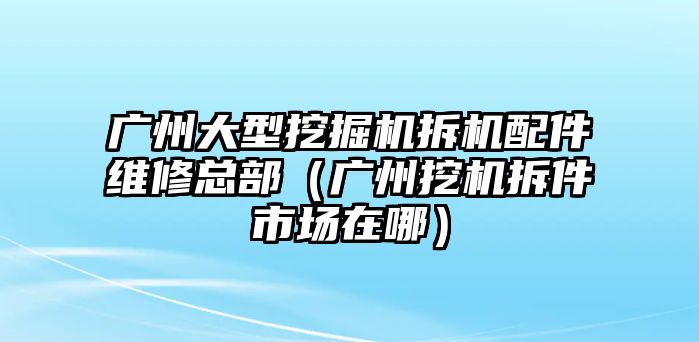 廣州大型挖掘機(jī)拆機(jī)配件維修總部（廣州挖機(jī)拆件市場在哪）