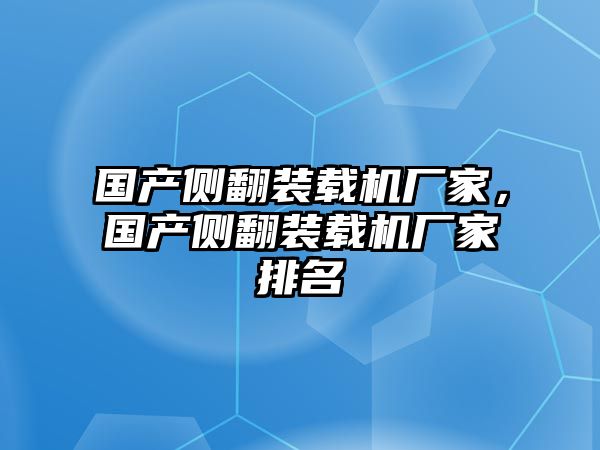 國產側翻裝載機廠家，國產側翻裝載機廠家排名