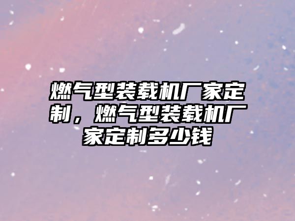 燃氣型裝載機廠家定制，燃氣型裝載機廠家定制多少錢