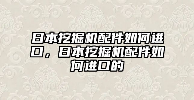 日本挖掘機配件如何進口，日本挖掘機配件如何進口的