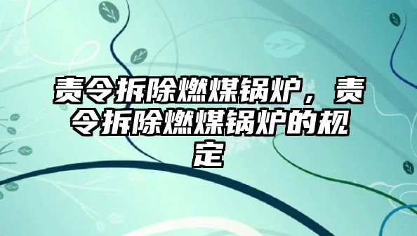 責令拆除燃煤鍋爐，責令拆除燃煤鍋爐的規(guī)定