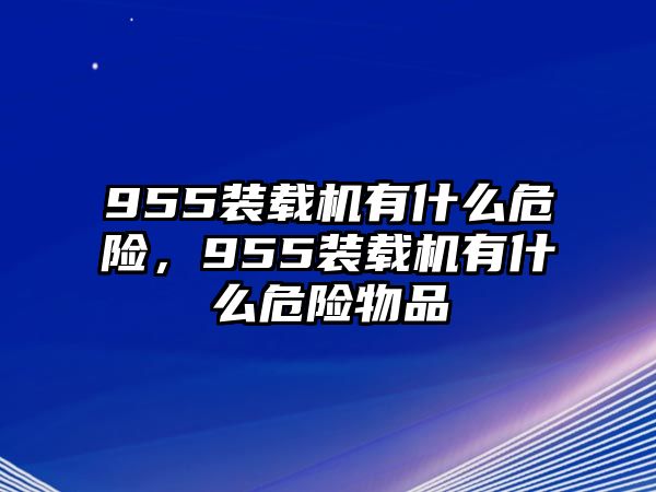 955裝載機(jī)有什么危險(xiǎn)，955裝載機(jī)有什么危險(xiǎn)物品