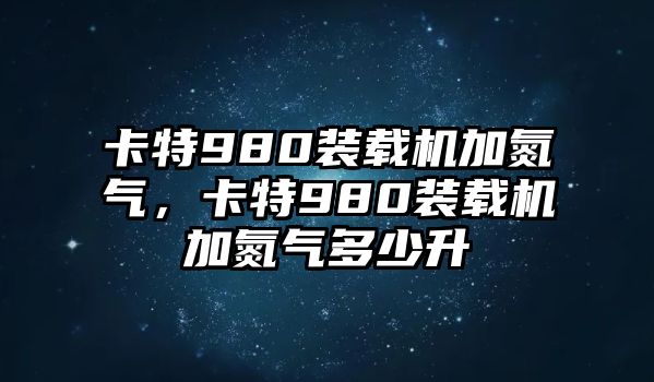 卡特980裝載機(jī)加氮?dú)?，卡?80裝載機(jī)加氮?dú)舛嗌偕?/>	
								</i>
								<p class=