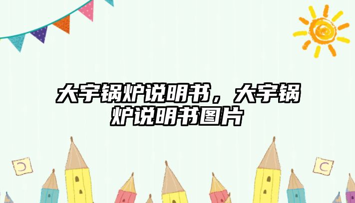 大宇鍋爐說明書，大宇鍋爐說明書圖片