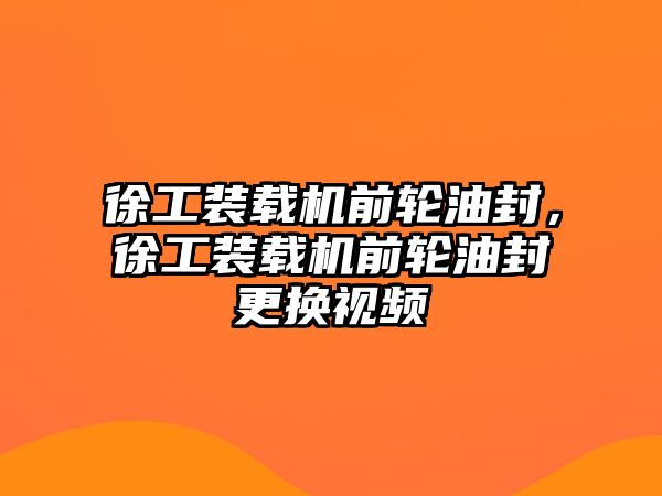 徐工裝載機(jī)前輪油封，徐工裝載機(jī)前輪油封更換視頻