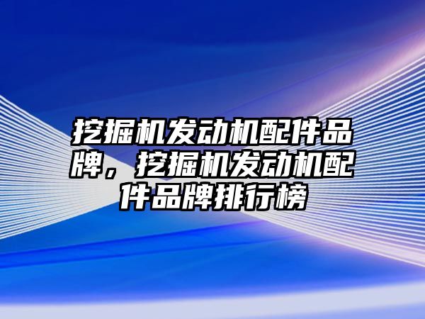 挖掘機發(fā)動機配件品牌，挖掘機發(fā)動機配件品牌排行榜