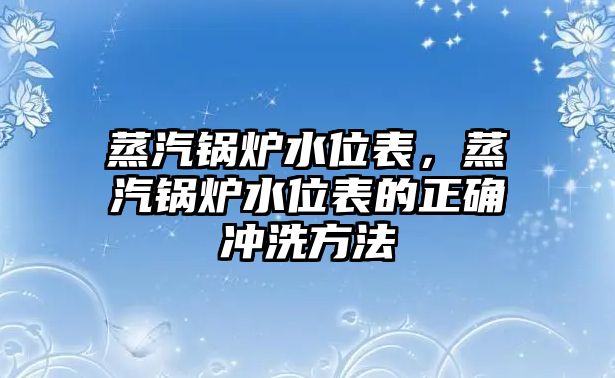 蒸汽鍋爐水位表，蒸汽鍋爐水位表的正確沖洗方法