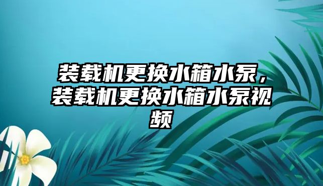 裝載機(jī)更換水箱水泵，裝載機(jī)更換水箱水泵視頻