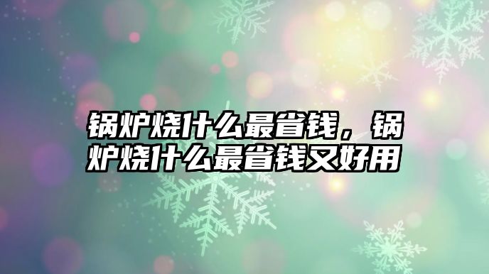 鍋爐燒什么最省錢(qián)，鍋爐燒什么最省錢(qián)又好用