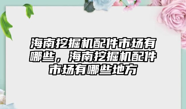 海南挖掘機(jī)配件市場有哪些，海南挖掘機(jī)配件市場有哪些地方