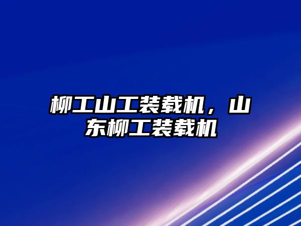 柳工山工裝載機(jī)，山東柳工裝載機(jī)