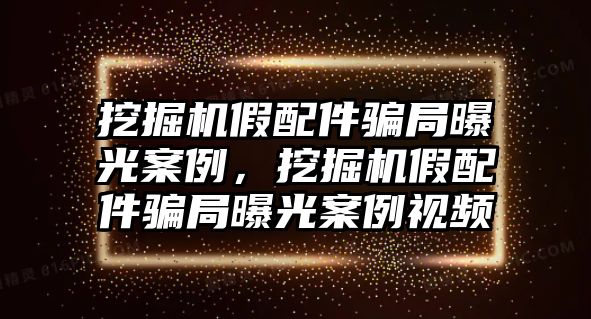 挖掘機假配件騙局曝光案例，挖掘機假配件騙局曝光案例視頻