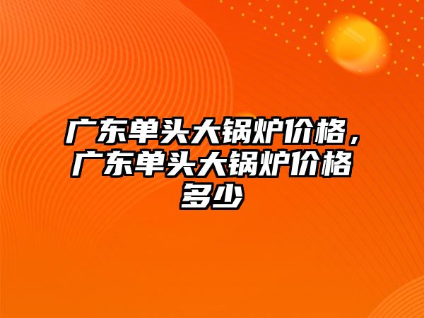 廣東單頭大鍋爐價格，廣東單頭大鍋爐價格多少