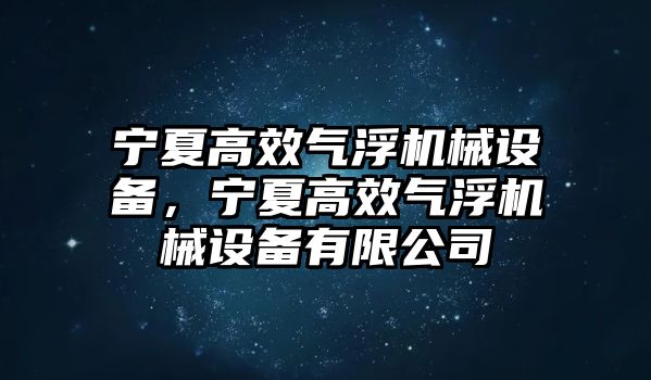 寧夏高效氣浮機(jī)械設(shè)備，寧夏高效氣浮機(jī)械設(shè)備有限公司