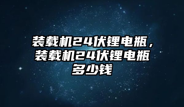 裝載機(jī)24伏鋰電瓶，裝載機(jī)24伏鋰電瓶多少錢