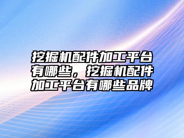 挖掘機配件加工平臺有哪些，挖掘機配件加工平臺有哪些品牌