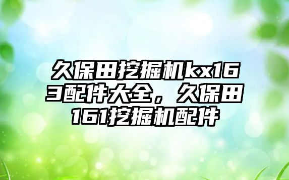 久保田挖掘機(jī)kx163配件大全，久保田161挖掘機(jī)配件