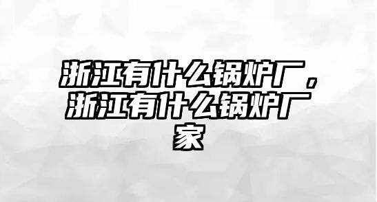 浙江有什么鍋爐廠，浙江有什么鍋爐廠家