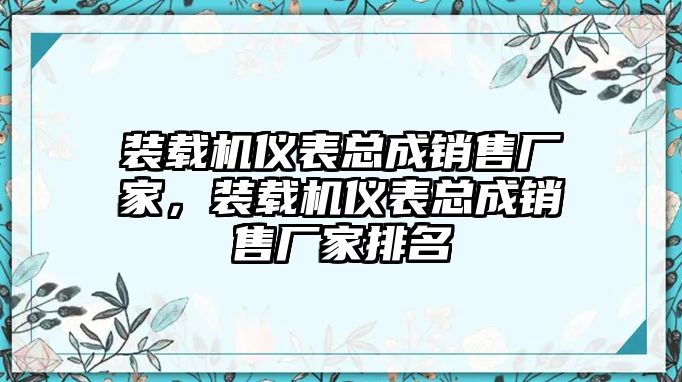 裝載機儀表總成銷售廠家，裝載機儀表總成銷售廠家排名