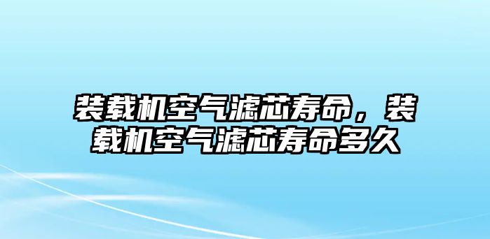 裝載機(jī)空氣濾芯壽命，裝載機(jī)空氣濾芯壽命多久