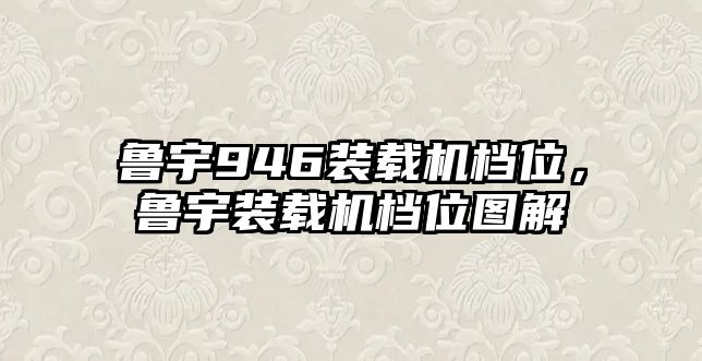 魯宇946裝載機(jī)檔位，魯宇裝載機(jī)檔位圖解