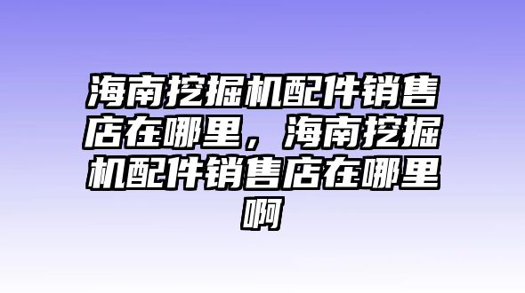 海南挖掘機(jī)配件銷售店在哪里，海南挖掘機(jī)配件銷售店在哪里啊