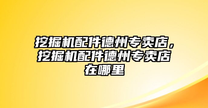 挖掘機配件德州專賣店，挖掘機配件德州專賣店在哪里