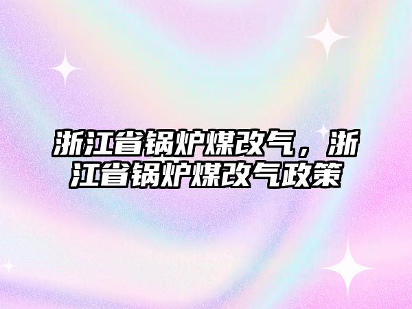 浙江省鍋爐煤改氣，浙江省鍋爐煤改氣政策