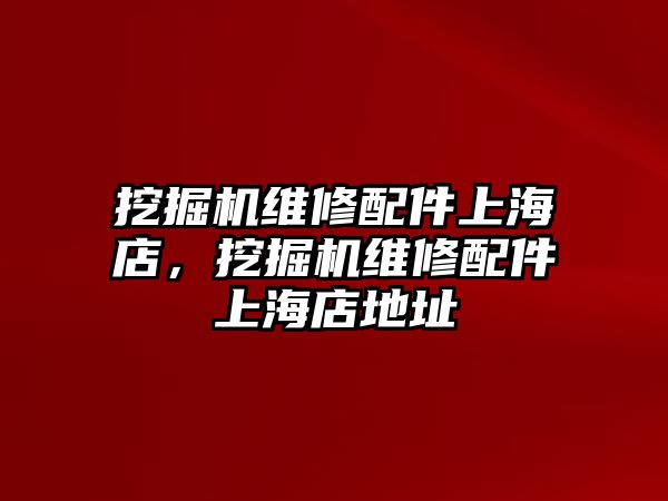 挖掘機維修配件上海店，挖掘機維修配件上海店地址