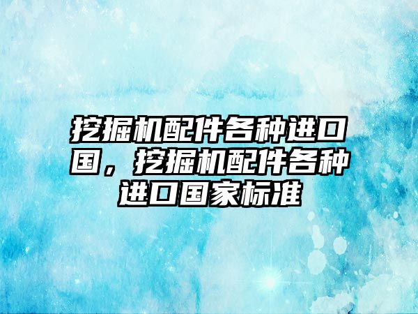 挖掘機配件各種進口國，挖掘機配件各種進口國家標準