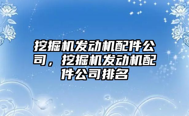 挖掘機發(fā)動機配件公司，挖掘機發(fā)動機配件公司排名