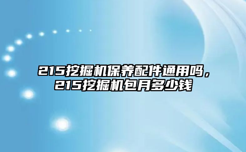 215挖掘機保養(yǎng)配件通用嗎，215挖掘機包月多少錢