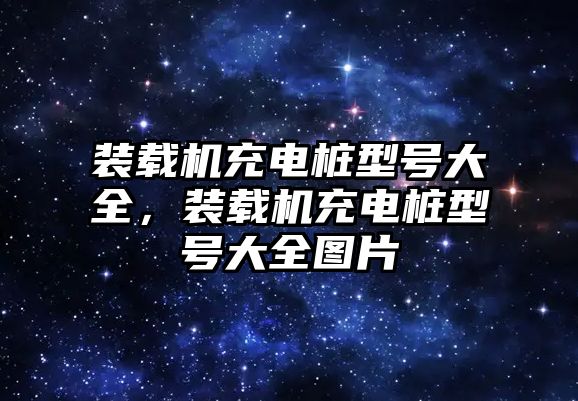 裝載機充電樁型號大全，裝載機充電樁型號大全圖片