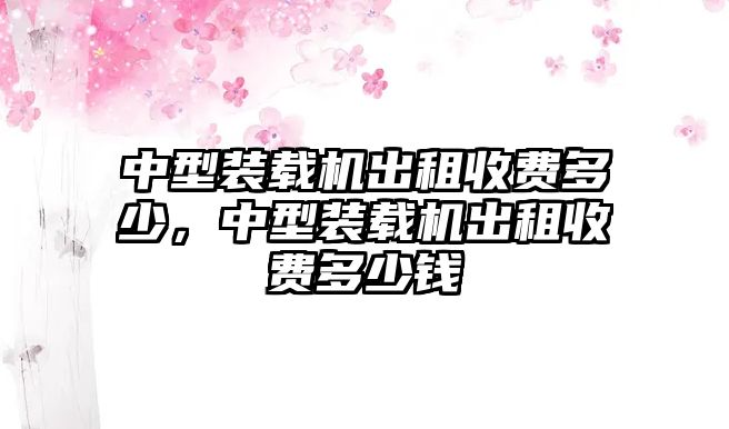 中型裝載機(jī)出租收費(fèi)多少，中型裝載機(jī)出租收費(fèi)多少錢