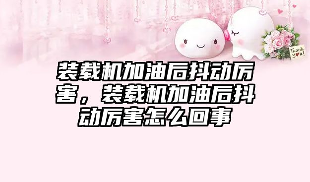 裝載機加油后抖動厲害，裝載機加油后抖動厲害怎么回事