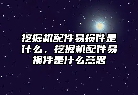 挖掘機(jī)配件易損件是什么，挖掘機(jī)配件易損件是什么意思