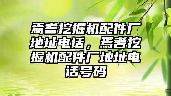 焉耆挖掘機配件廠地址電話，焉耆挖掘機配件廠地址電話號碼