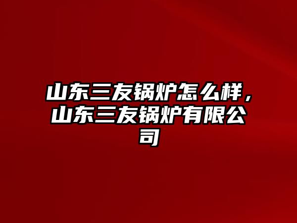 山東三友鍋爐怎么樣，山東三友鍋爐有限公司