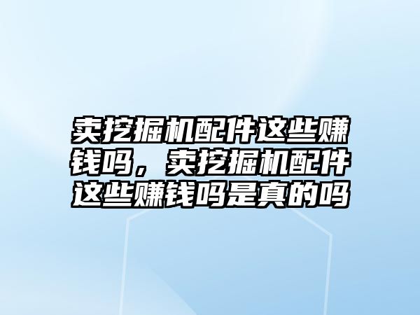 賣挖掘機配件這些賺錢嗎，賣挖掘機配件這些賺錢嗎是真的嗎