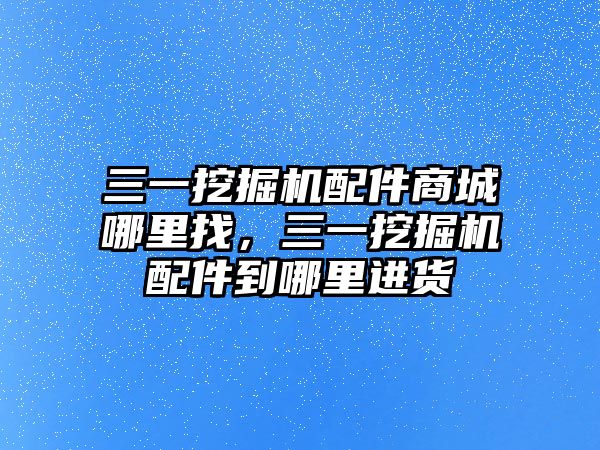 三一挖掘機配件商城哪里找，三一挖掘機配件到哪里進(jìn)貨