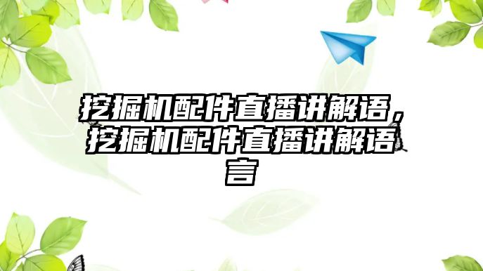 挖掘機(jī)配件直播講解語，挖掘機(jī)配件直播講解語言