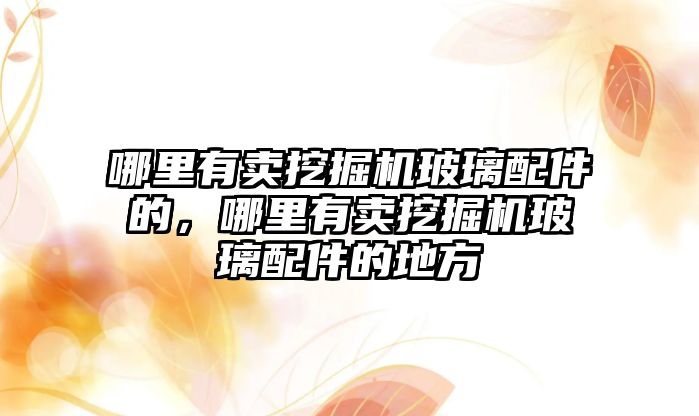 哪里有賣挖掘機玻璃配件的，哪里有賣挖掘機玻璃配件的地方