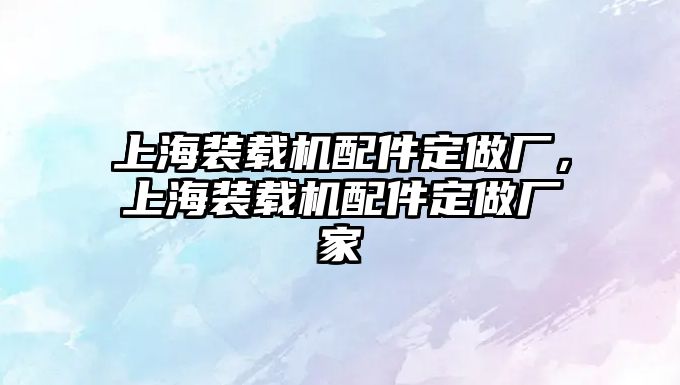 上海裝載機配件定做廠，上海裝載機配件定做廠家