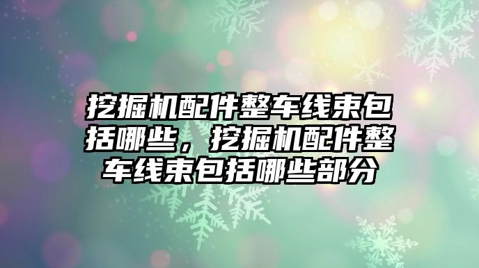 挖掘機配件整車線束包括哪些，挖掘機配件整車線束包括哪些部分