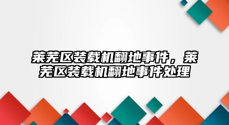 萊蕪區(qū)裝載機(jī)翻地事件，萊蕪區(qū)裝載機(jī)翻地事件處理