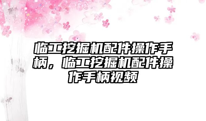 臨工挖掘機配件操作手柄，臨工挖掘機配件操作手柄視頻