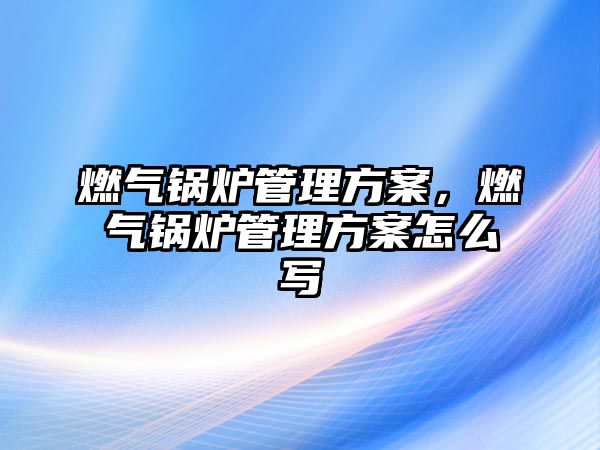 燃?xì)忮仩t管理方案，燃?xì)忮仩t管理方案怎么寫