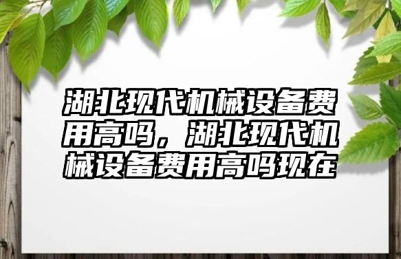 湖北現(xiàn)代機械設備費用高嗎，湖北現(xiàn)代機械設備費用高嗎現(xiàn)在