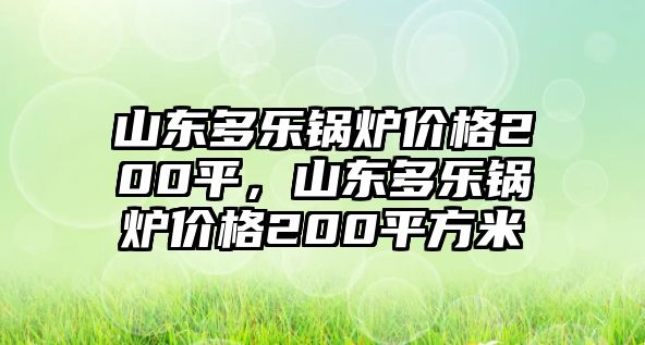 山東多樂鍋爐價(jià)格200平，山東多樂鍋爐價(jià)格200平方米